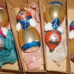 Bombka na choinkę Baby NOS. Duże 12 cm. 4 szt. Lata 60-te.